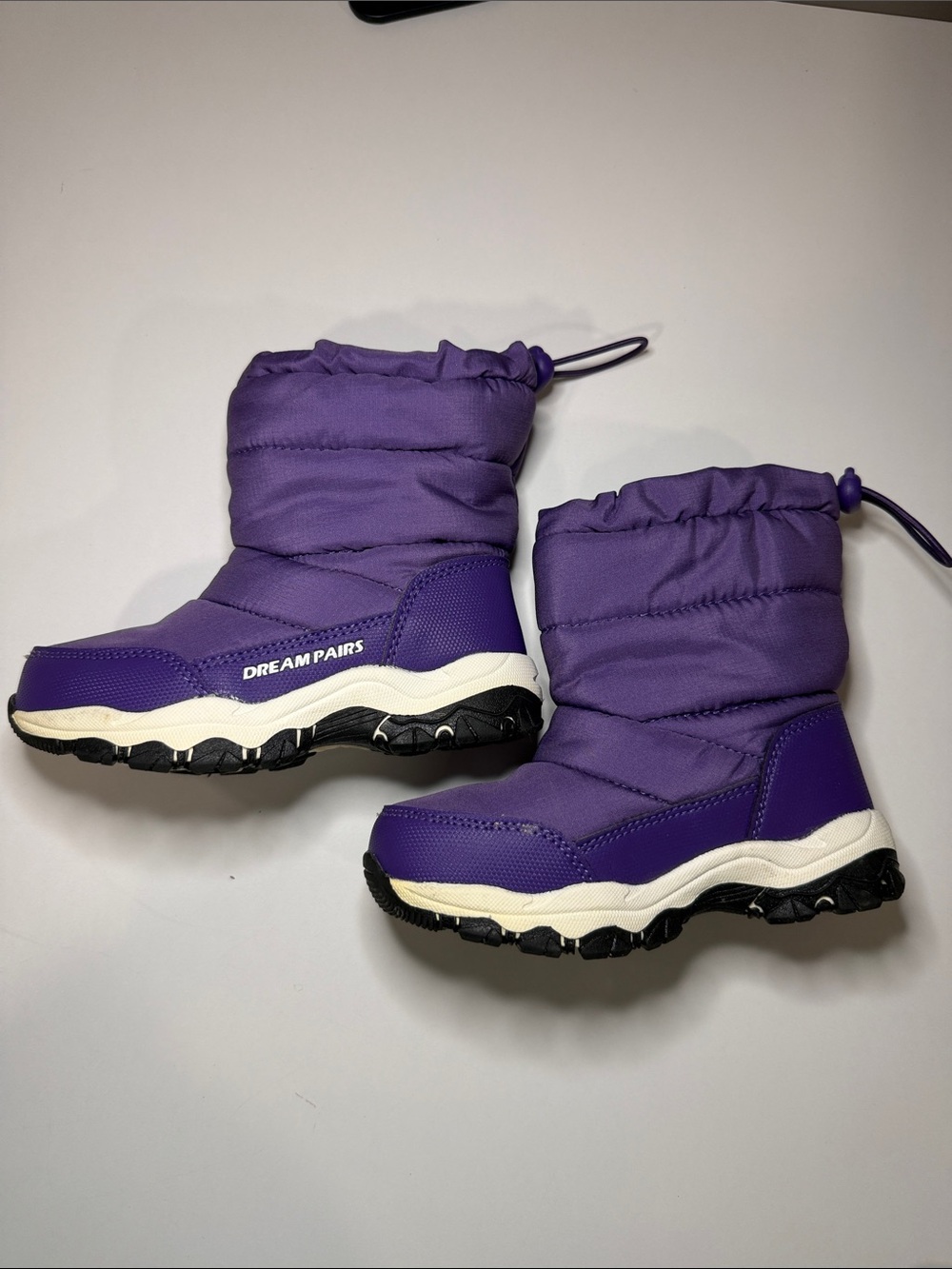 DREAM PAIRS Kids Size 9 Purple Snow Boots Fleece Lined Winter Boots